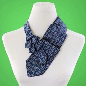 NWT Ogsplosh Unisex Ascot Tie Blue Pink Geometric Square Print Size Long